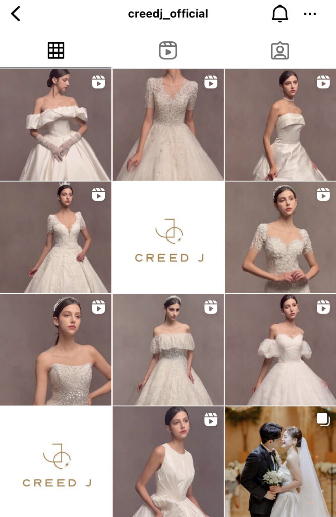 ドレス参考instagram@creedj_officialのアカウント