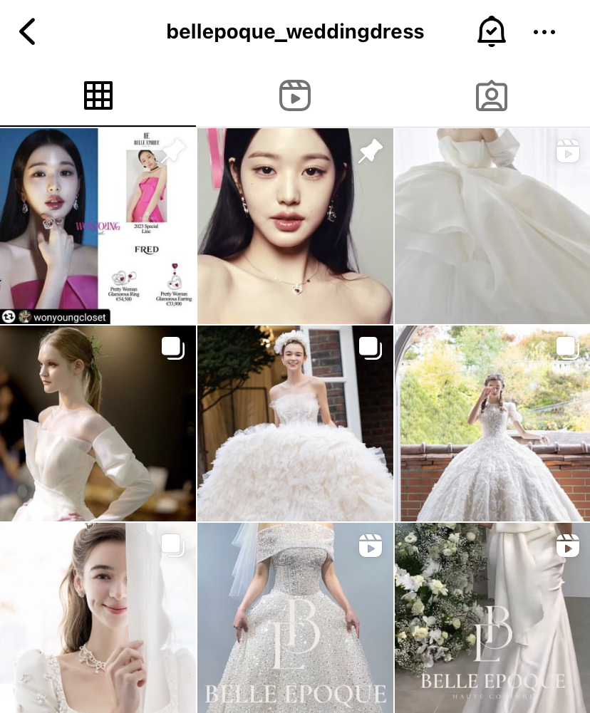 ドレス参考instagram@bellepoque_weddingdressのアカウント